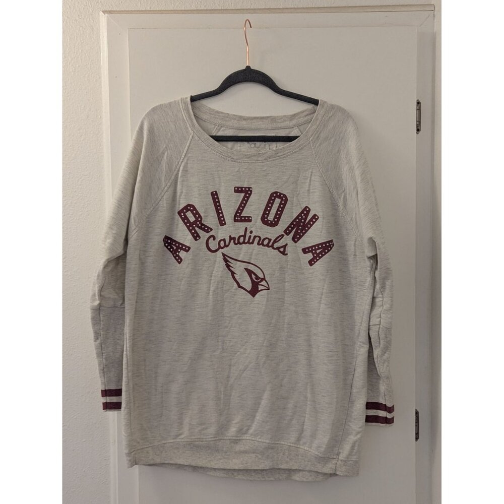 Arizona Cardinals Womens Gray Sweatshirt By Touch Size L With Burgundy Accents &